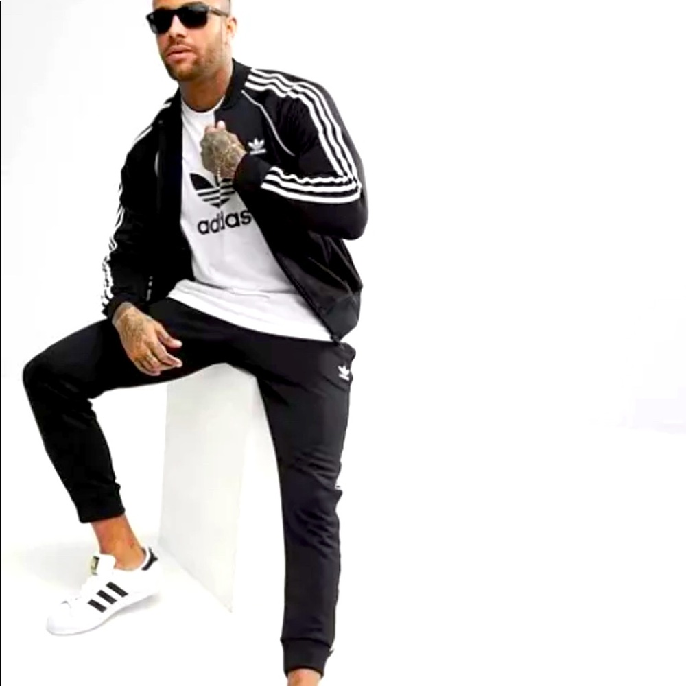Adidas Superstar Mens tracksuit black and white SST